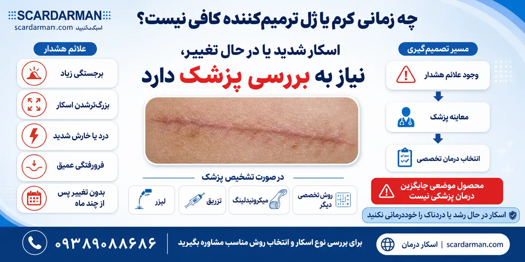 نشانه&zwnj;های کافی نبودن کرم یا ژل ترمیم&zwnj;کننده برای جای بخیه
