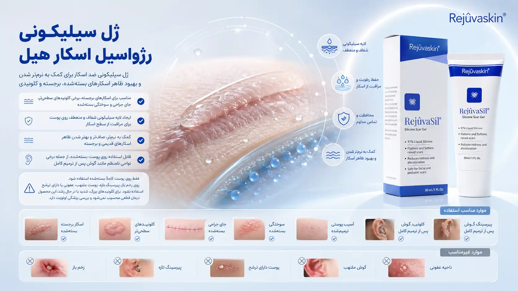 ژل سیلیکونی رژواسیل اسکار هیل